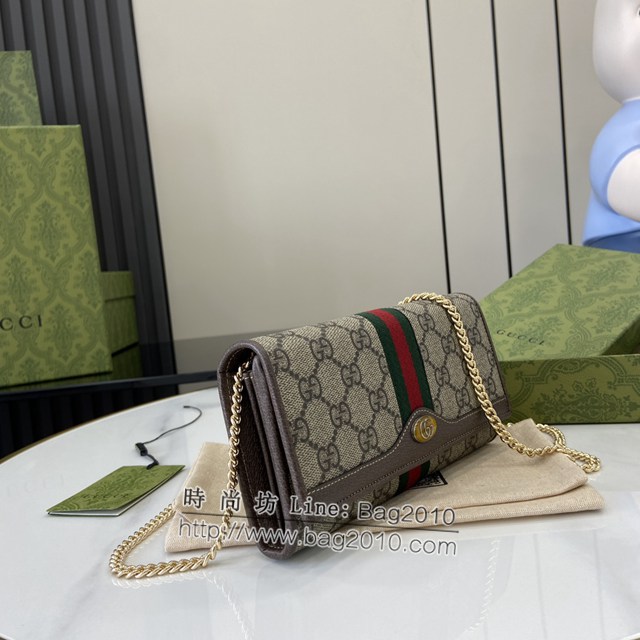 Gucci專櫃古馳最新款Ophidia系列斜挎鏈條包 jh2289型號：546592